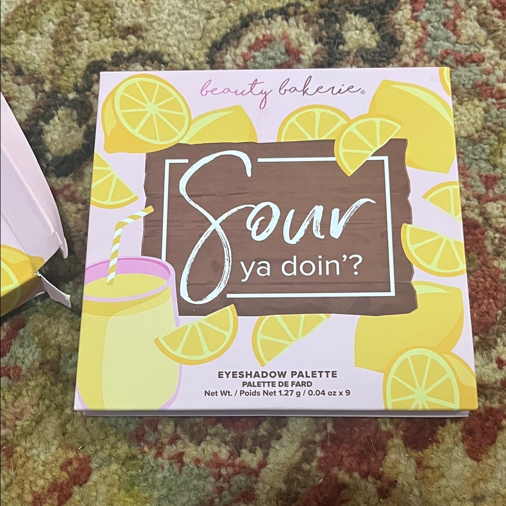 Beauty Bakerie Lemon-Themed Eyeshadow Palette - Yellow & Pink Accents